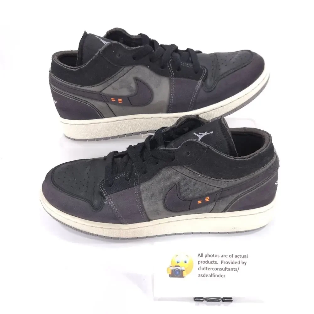 Nike Air Jordan 1 Low SE Craft Lace Up Shoe Youth Boys Size 7 DV0478-001 Black